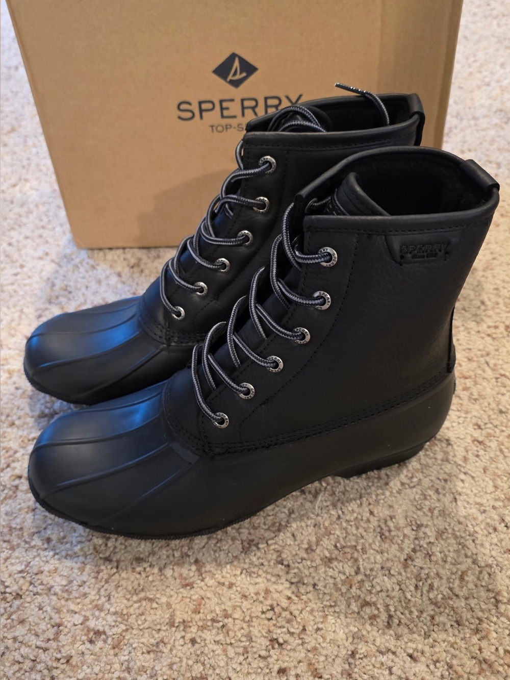 Sperry Saltwater Duck Boot Size 10.5 M Black